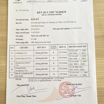 GIẤY KIỂM ĐỊNH CHẤT LƯỢNG SẢN PHẨM
