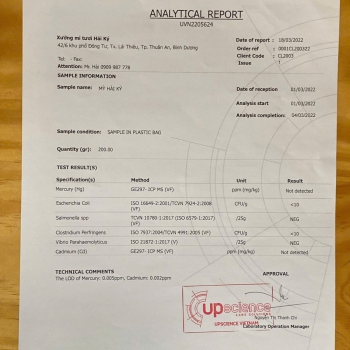 GIẤY KIỂM ĐỊNH CHẤT LƯỢNG SẢN PHẨM