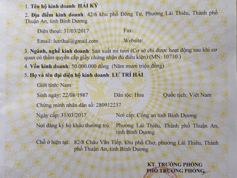 GIẤY CHỨNG NHẬN VÀ ĐĂNG KÝ HỘ KINH DOANH