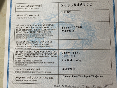 GIẤY CHỨNG NHẬN VÀ ĐĂNG KÝ HỘ KINH DOANH
